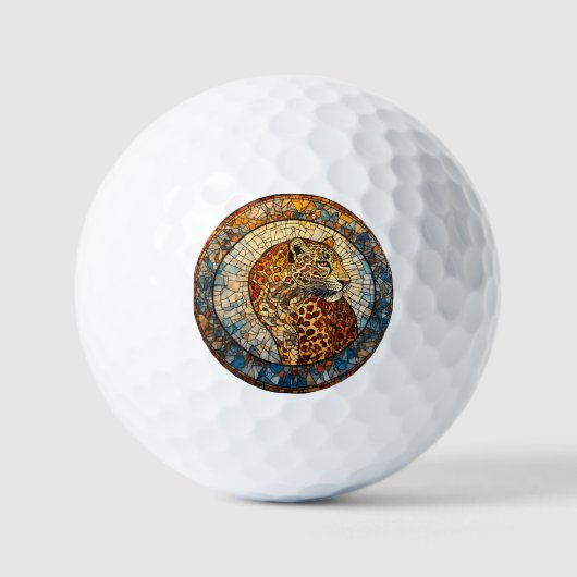 Balles De Golf Léopard aux tons chauds et froids (Recto)