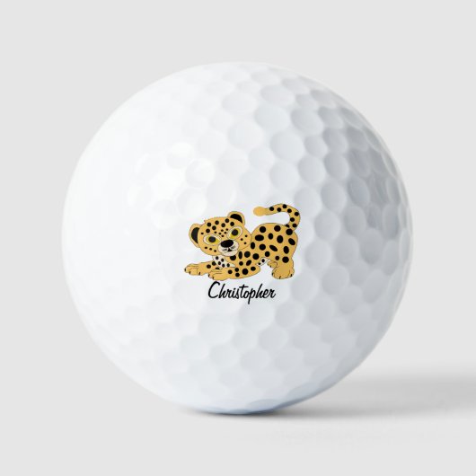 Balles De Golf Leopard Design Personalised (Recto)