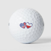 BALLES DE GOLF LES COEURS-DRAPEAUX ÉTATS-UNIS-POLONAIS (Devant)