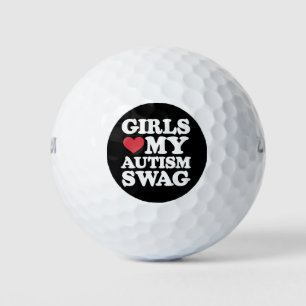 Balles De Golf Les filles aiment mon autisme Swag Funny Sensibili