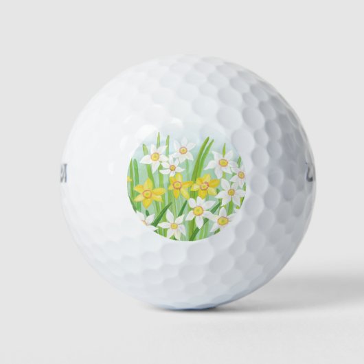 Balles De Golf Les jonquilles jaunes et blanches au printemps (Devant)