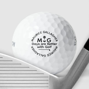 Balles De Golf 'Les jours sont meilleurs avec le golf' monogramme