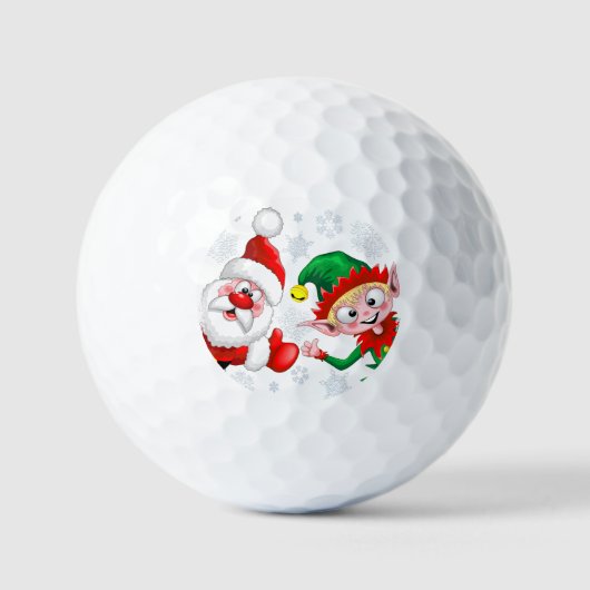 Balles De Golf Les personnages de Noël de père Noël et Elf (Recto)