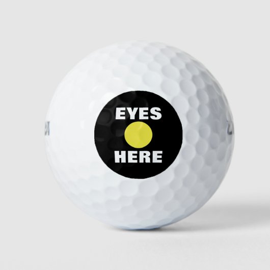 Balles De Golf Les Yeux Ici Funny Balls De Golf (Devant)