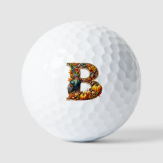 Balles De Golf Letter B in Thanksgiving style