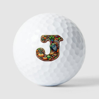 Balles De Golf Letter J Thanksgiving style gift 