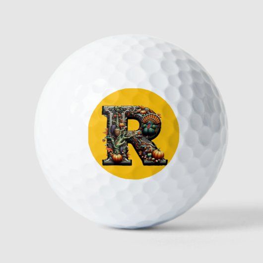 Balles De Golf Letter R Thanksgiving style turkey  (Recto)