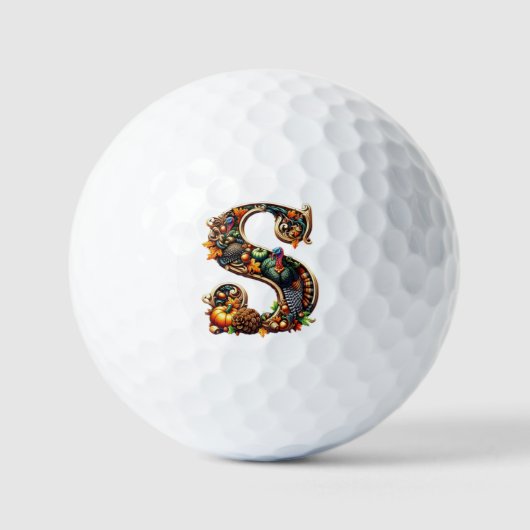 Balles De Golf Letter S Thanksgiving turkey style gift  (Recto)