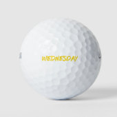 Balles De Golf Lettering Design 'Wednesday' in Yellow (Devant)
