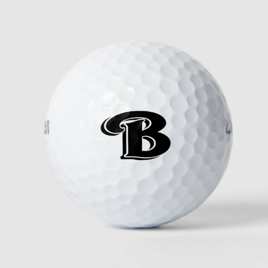 BALLES DE GOLF LETTRE BLANCHE NOIRE B MONOMOBILE (Devant)