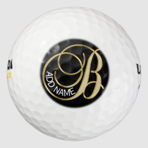 Balles De Golf Lettre d'or Monogramme B personnalisée - Cadeau