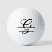 Balles De Golf Lettre Élégante G Monogramme Avec Nom Personnalisa (Recto)