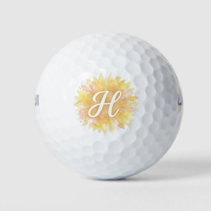 Balles De Golf Lettre H Tournesol Prénom Monogramme Initiale