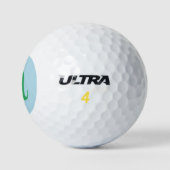 Balles De Golf Lettre initiale de monogramme moderne pastel bleu (Logo)