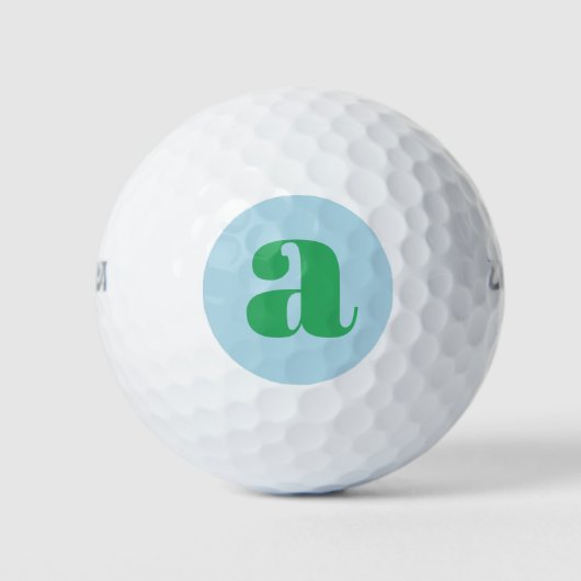 Balles De Golf Lettre initiale de monogramme moderne pastel bleu (Devant)