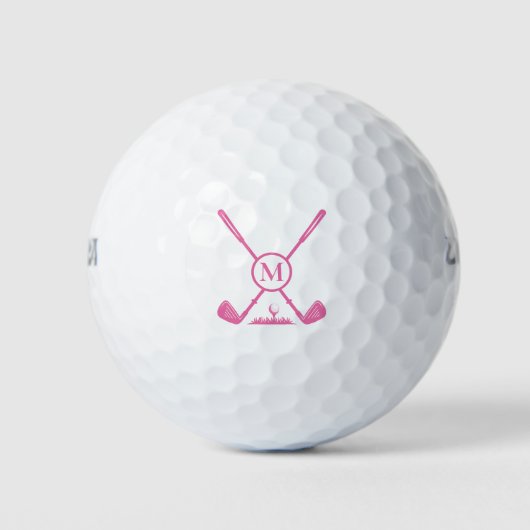 Balles De Golf Lettre monogramme Golf Club Rose moderne (Devant)
