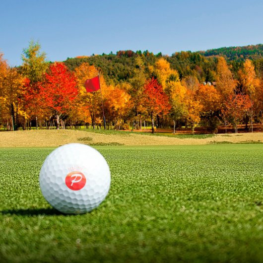 Balles De Golf Lettre monogramme moderne P corail orange rose