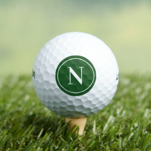 Balles De Golf Lettre Monogramme personnalisée ronde verte classi