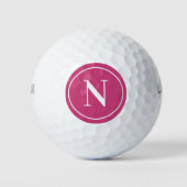 Balles De Golf LETTRE MONOGRAPHIQUE PERSONNALISÉE Pink Classique (Devant)