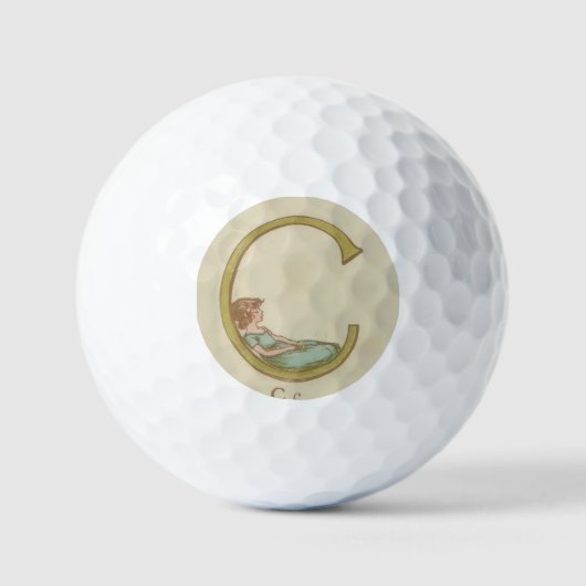 Balles De Golf Lettre petite fille C (Recto)