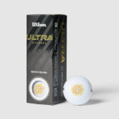 Balles De Golf Lettre V Tournesol Monogramme Initial Nom (Emballage)