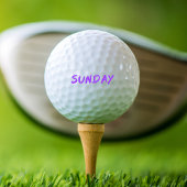 Balles De Golf Lettres design dimanche en violet