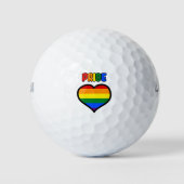 Balles De Golf LGBT+ Rainbow Pride Heart (Devant)