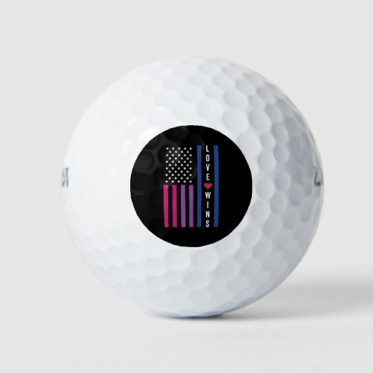Balles De Golf LGBTQ Bisexual Pride L'amour gagne le drapeau amér (Devant)