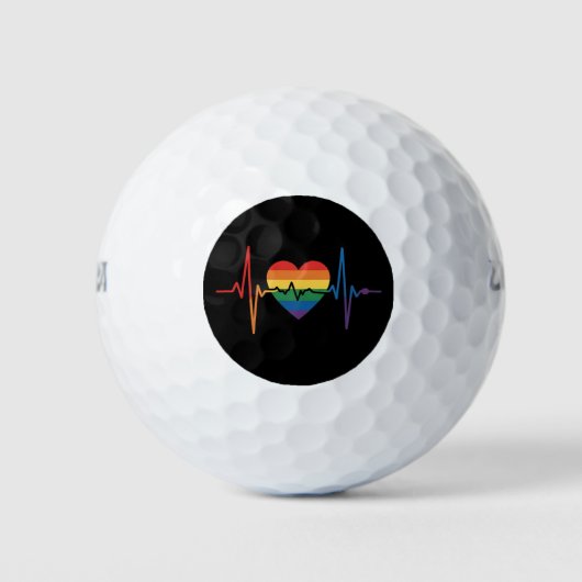 Balles De Golf LGBTQ Heartbeats Heartbeats Pride Gay Lesbian Tran (Devant)