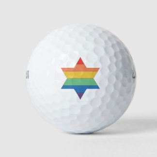 Balles De Golf LGBTQ Rainbow Jewish Star golf alls