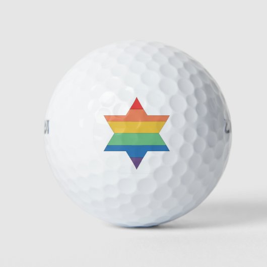 Balles De Golf LGBTQ Rainbow Jewish Star golf alls (Devant)