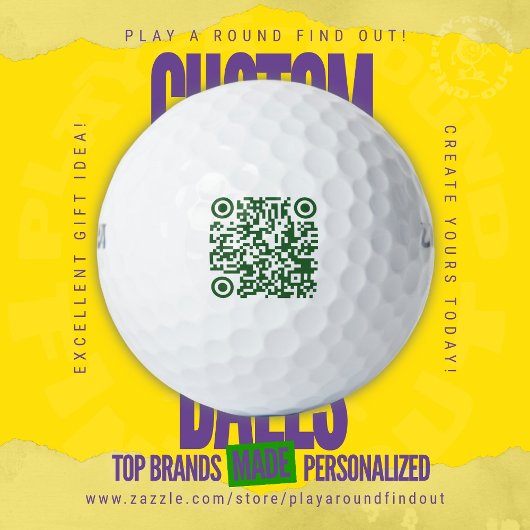 Balles De Golf Lien de code QR scannable pour la promotion de sor