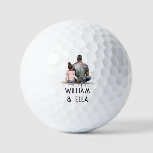Balles De Golf Lien père et fille noir (4)