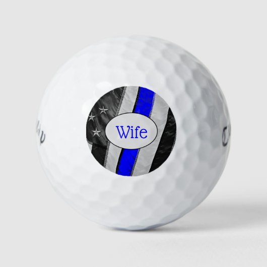 Balles De Golf Ligne Bleue Clair Américaine Flag Cops Femme (Devant)