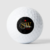 Balles De Golf Ligne rouge & Nom monographique / Signature modern (Recto)