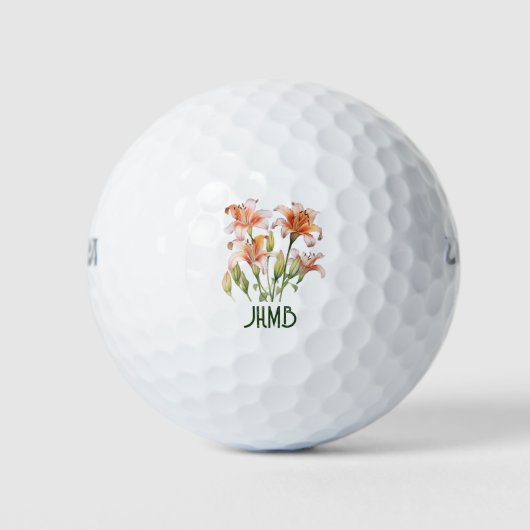 Balles De Golf Lily Garden Flower Monogram Art (Devant)