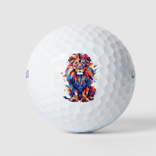 Balles De Golf Lion géométrique coloré (Devant)