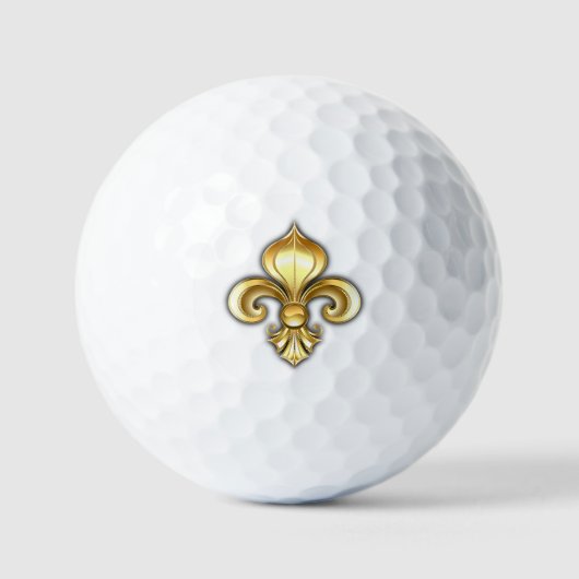 Balles De Golf Lis d'or sur fond bleu (Recto)