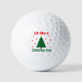 Balles De Golf Lit Comme Un Arbre De Noël Noël (Recto)
