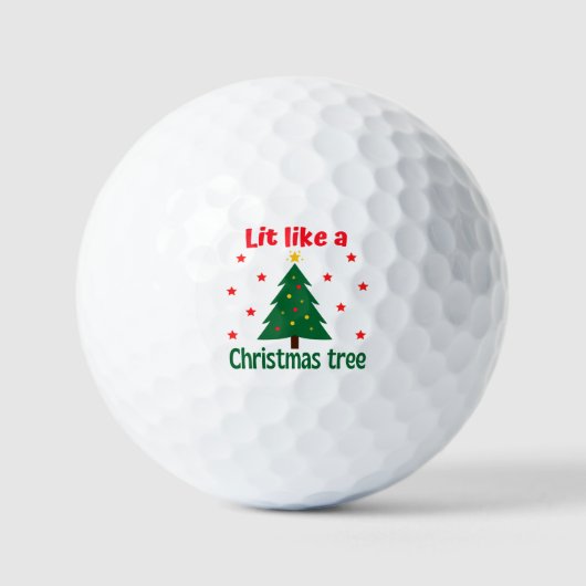 Balles De Golf Lit Comme Un Arbre De Noël Noël (Recto)