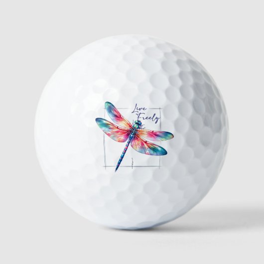 Balles De Golf Live Freely - Dragonfly Colorful Inspirational (Recto)