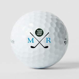 Balles De Golf Logo avec monogramme d'initiales bleues