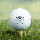 Balles De Golf Logo avec monogramme d'initiales bleues (T-shirt Insitu)