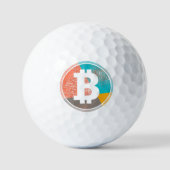 Balles De Golf Logo Bitcoin Pastel Pop Art Halftone (Recto)