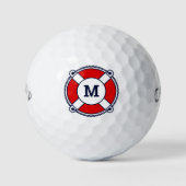 Balles De Golf Logo de bouée monogramme nautique (Devant)