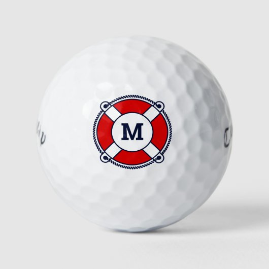 Balles De Golf Logo de bouée monogramme nautique (Devant)
