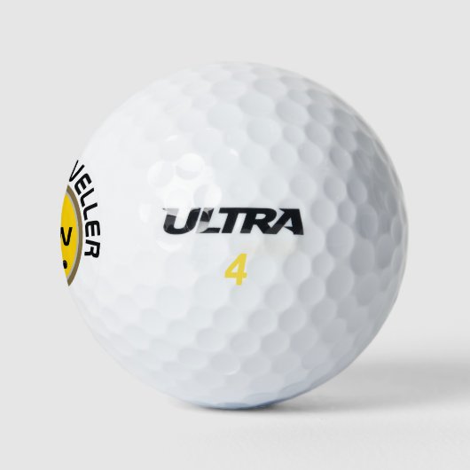 Balles De Golf Logo de golfeur cool sur jaune (Logo)