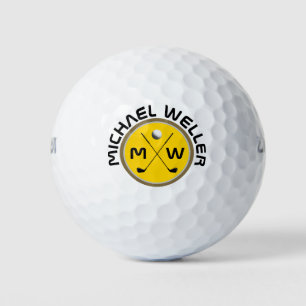 Balles De Golf Logo de golfeur cool sur jaune