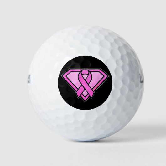 Balles De Golf Logo diamant de sensibilisation au cancer du sein (Devant)