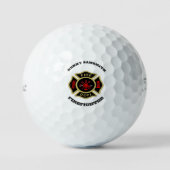 Balles De Golf Logo du service d'incendie Badge noir et or (Recto)